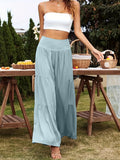 Fongt Summer Leisure Wide-Legged Cotton Pop High-Waisted Loose Trousers Women's Trousers
