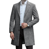 Fongt Version Of The Large Code 2025 New Hair, The Coat Of Men's Autumn And Winter Coat Ebay Single-Row Buckle Long