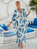Fongt Robe Beach Coat Beach Vacation Sunscreen Long Dress Bikini Blouse Swimsuit Over A