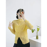 Fongt Folded Niche Design Lazy Wind Coat Women's Summer New Air Conditioning Pure Color Thin Zipper Hoodie
