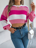 Shooting 2025 Autumn And Winter Casual Coloring Lantern Sleeves Exposed Umbilly Sweater Women's