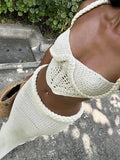 Fongt 2025 Women's Explosive Sexy Knitted Short Sling Tape Open Umbilly Skirt Set