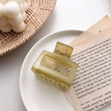 Square Geometric Frosted Hair Claws Clamps Acetate Hairpins Women Hollow Out Ponytail Clips Makeup Styling Tools