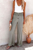 Fongt Women's Spring And Summer New Women's Pants Solid Cotton Tampons Tight Loose Leisure Wide Legs Women's Trousers