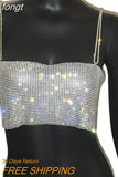 New Solid Women Sleeveless Crop Top Fashion See Through Metal Spaghetti Strap Sparkly Rhinestone Beach Tank Top