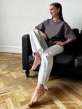 Fongt Spring And Summer New Solid Color Short-Sleeved Women Loose Large-Band Pure Cotton T-Shirt Simple Top