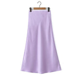 Trendy Women's Dress In Spring And Summer, The New Concise Medium And Long Style Bright Full-Length Skirt, Basic Bag Hip Skirt.-Outfit