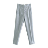 Fongt Workplace Women's Display High Waist Waist Suit Trousers 38 Color Reduced Age And Ankle Pants