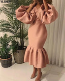 4XL 5XL Plus Size African Dresses for Women Puff Sleeve Evening Party Long Dress Dashiki Bodycon Christmas Robe Africa