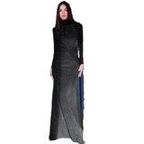 Fongt The Autumn Of 2025, The New Women's High-Necked Folded Waist Fashion Hot Diamond Dress