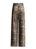 Fongt Trend Wind Straight Pants 2024 Summer New Fashion Leopard Print Design Sense High Waist Wide Leg Casual Pants-Outfit