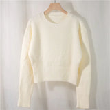 New 2022 Pullovers Minimalist Korean Fashion Spring Autunm Women's Chic Sweater Elegant Sweet Lady Short Tops