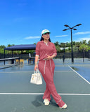 Fongt New Women's Casual Knit Wide-Leg Pants Suit-Outfit