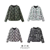 Fongt Women's ZA Autumn And Winter New Animal Print Cotton Jacket Jacket