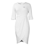 Fongt With Brooch Large-Size Women's Summer Temperament Tongle Elegant Folded Dress