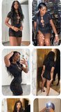 Sexy Zebra Print Cut Out Mesh Transparent Women Mini Dress for Beach Holiday Night Club Goth Party Bodycon Pencil Shorts
