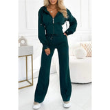 Fongt And Autumn 2025 New Hooded Zipper Jacket Tight Jacket Fashion Two Sets