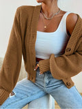 Fongt Women's Sweater V-Neck Cardigan Autumn And Winter Solid Knitted Shirt Casual Knitted Coat