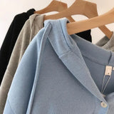 Fongt Open Autumn Coat Small Thin Loose Korean Version Casual Button Cardigan Lazy Wind Small Jacket Female Autumn-Outfit