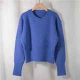 New 2022 Pullovers Minimalist Korean Fashion Spring Autunm Women's Chic Sweater Elegant Sweet Lady Short Tops