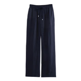 Fongt Straight Trousers 2025 Spring And Summer Tice With Tight High Waist Leisure Loose Broad Legs Trousers Women