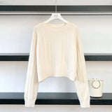 Basic Solid Color Knitted Pullovers Women Loose Autumn Winter Pullover Female Sweater Long Sleeve Women Tops Pull