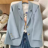 Fongt Jacket Female Spring New Korean Version Classic Two Buckle Temperament Orange Loose Casual Web Celebrity Small Suit Female-Outfit