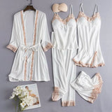 Fongt Pajamas With Bra Pads Gold Lady With Five Pieces Of Thin
