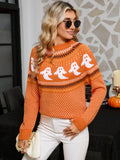 Fongt And Winter New Sweater Women's Halloween Ghost Retro Wave Point Long-Sleeved Knitted Shirt Factory