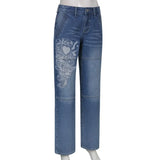 Grunge Vintage Low Waisted Cargo Pants Y2K Aesthetics Indie Women&/39;s Jeans Pockets Korean Streetwear Retro