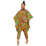Dashiki Traditional African Clothing Two Piece Set Women Africaine Print Bodycon Dress And Pants Sets African