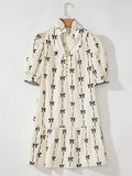 Fongt Summer New Lotus Leaf Side-Sleeved Women's Bow Jacket Dress
