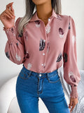 Fongt Wind Shooting 2025 Spring And Summer Temperament Feather Lantern Sleeve Collar Shirt Women's Clothing