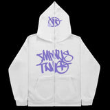 Fongt New High Street Hip-Hop National Tide Printing Zipper Clothing Fashion Fashion Couple Hooded