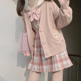Spring Autumn V-neck Cotton Knitted Sweateong Sleeve Casual Fashion Single-breasted Harajuku Jacket Cardigans 2022