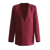 Fongt New V Collar Line Fake Suit Collar Loose Version Of The Suit Coat Top Female 1784
