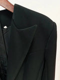 STREET 2023 Newest Designer Dress Women's Long Sleeve Notched Collar Single Buttons Long