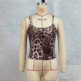 Fongt Women's Summer Hot Style Leopard Print Sexy Small Condole Belt Versatile Small Vest Women's Top-Outfit