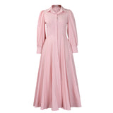 Fongt Women's Elegant Long-Sleeved Shirt Dress In Fashion And Long African Dress