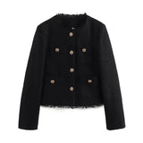 Fongt New Women's Coarse-Spinning Pure Color Casual Coat Short Coat Women
