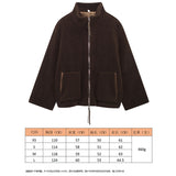 Fongt Women's Autumn And Winter Fashion Colliding Splicing Lead Resin Zipper To Keep Warm Imitation Lamb Jacket