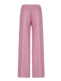 Hit Color Striped Knitted Casual Pants Commute Daily Lazy Feeling Loose Straight Tube Wide-Legged Trousers Girls Summer-Outfit