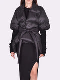 Fongt Feel Waist Tie Thick Cotton Suit 2025 Winter New Fashion Long High-End Style Women