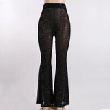 Summer New Internet Celebrity Street Leisure Lightweight Net Perspective Highlight Long Trousers-Outfit