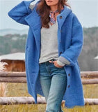 Fongt Autumn Women's Long-Sleeved Collar Coat Lady Casual Loose Hooded
