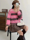 Gradual Round-Neck Pullover Girl Autumn And Winter New French Retro Lazy Loose Soft Waxy Sweater-Outfit