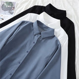 Fongt And Autumn 2025 New Grinding Shirt Female Korean Version Of The Design Sense Niche Blouse Lantern Sleeve Students Long-Sleeved Shirt
