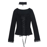 Fongt Summer New Women's Casual Pants Dark Sexy Body-In-Print Lace High-Waisted Flared