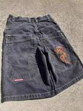 Hip-Hop Street Clothing Y2K Boxing Gloves Graphic Denim Gym Baggy Jeans Shorts-Outfit
