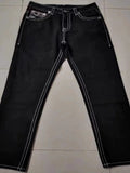 High Street Tide Brand Jeans White Thick Line Giant Buddha Religion Straight Tube-Outfit